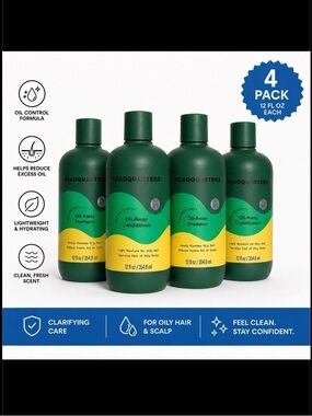 Oil-Away Shampoo & Conditioner 4-Pack — Green/Yellow
